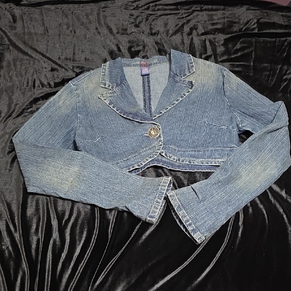 Women's Crop Blue Jean Jacket